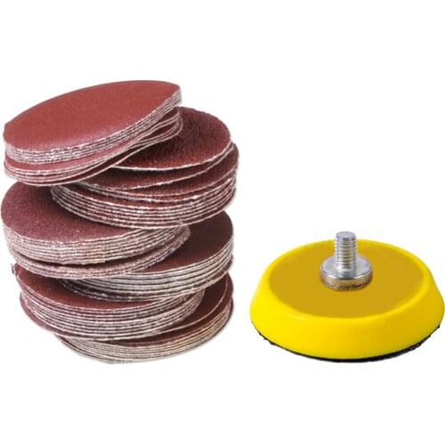 LETAOSK 60pcs 2inch Mix Grit Sander Disc Sanding Polishing Pad w/Backer Plate for the polishing of artificial stone