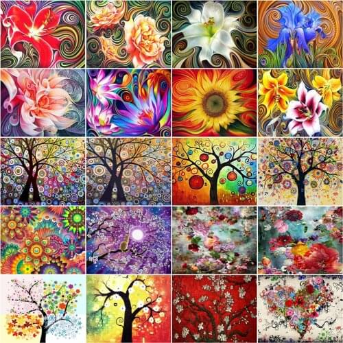 5D Diamond Painting Kits Sunflower Tree Mosaic Picture Poured Glue Embroidery Full Drill Art Craft Gift Home Decor