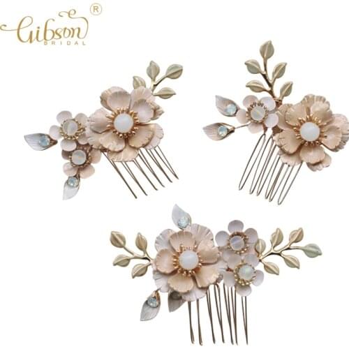 Delicate Bridal Floral Set Hair Comb Jewelry Blossom Girls Headpiece Wedding Hair Accessories Bobby Pins