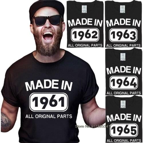 All Original Parts T-Shirt Birthday cotton Made In 1961-1965 Design Printed Unique Tee Shirts Crew Neck Natural Slim Fit T-Shirt