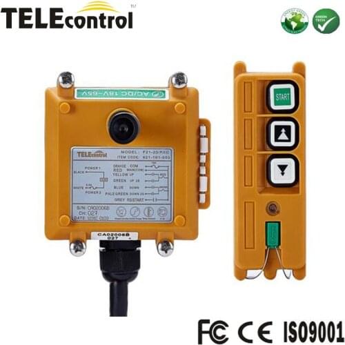 Portable and Pocket type Telecontrol 1 transmitter 1 receiver 2 keys double speed Telecrane wireless remote control F21-2D