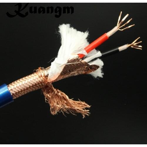 Rectangular OCC Copper Conductor High Density Shielding HIFI Audio Signal Line RCA Connection audio cables speaker bulk cables