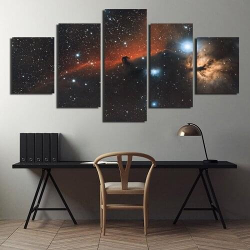 Five Pieces Abstract Beautiful Starry Sky Mural Home Decoration Modern Canvas Painting Waterproof Ink Printing Poster Frameless