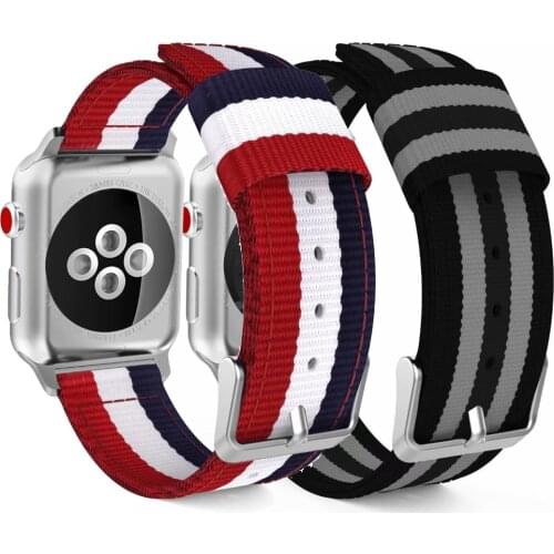 Nylon Strap Compatible with Apple watch 6 5 4 SE 44mm 40mm Comfortable bracelet strap for iwatch 3 2 1 42mm 38mm Sports strap