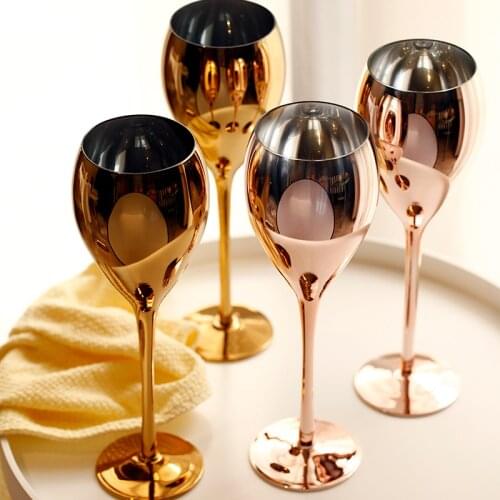 Rose Golden Crystal Goblets Wine Glass Juice Drink Champagne Goblet Party Barware Dinner Water Home Decor Chic Luxury 420ML