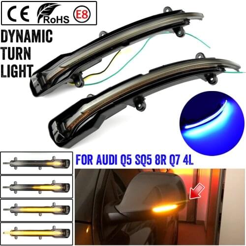 LED Dynamic Turn Signal Light Flowing Water Blinker For Audi Q5 SQ5 8R 2008-2017 Q7 SQ7 4L Facelift 2009-2015 Flashing Light