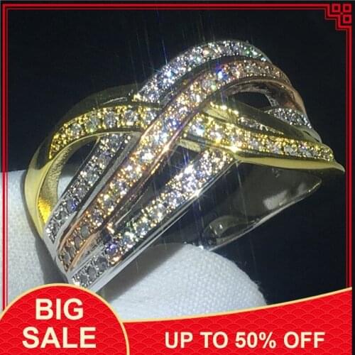 Vintage 3 colors infinity ring Silver color Promise AAAAA Zircon cz Engagement wedding band rings for women men Jewelry