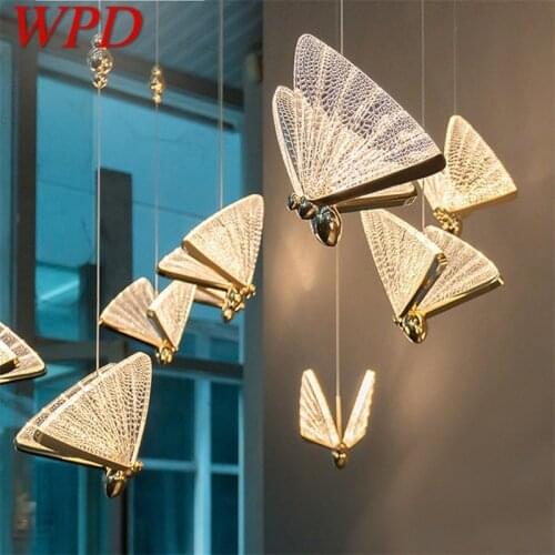WPD New Nordic Butterfly Chandeliers Pendant Modern Ceiling Lamp Creative Design For Home LED Light