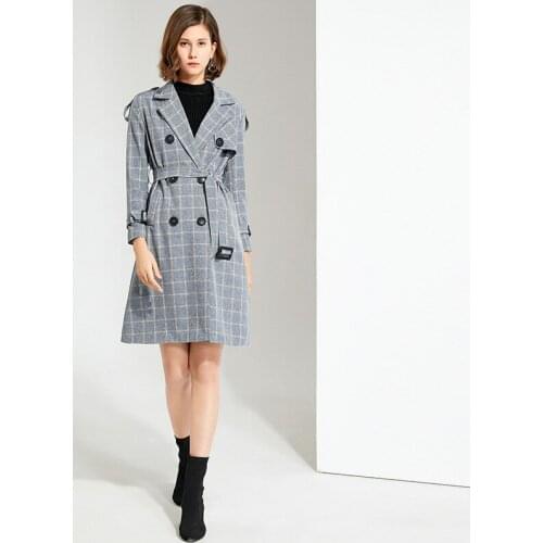 FNOCE 2021 new spring womens coats fashion trneds streetwear upscale personality elegant solid belt slim trench coats