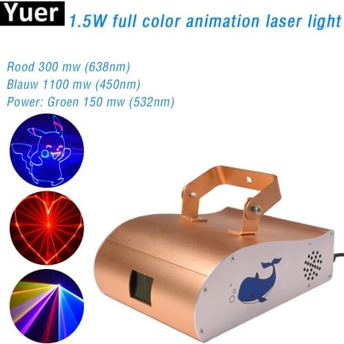 1.5W RGB Animation Laser Line Scanner DMX 512 Control DJ Disco Stage Lighting Effect Laser Projector Light Dance Bar Home Party