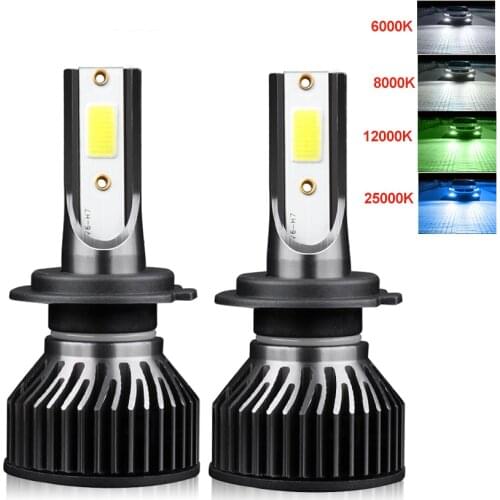 2PCS H7 H4 H11 Led Bulb 12000LM 6000K H1 Led Headlight Bulb H3 HB3 HB4 9005 9006 Led Headlight Lamp Turbo LED Light Kit NO FAN