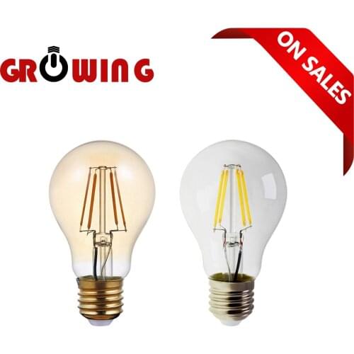2021 Focos Retro Filamen Led Bulb A60 6w E27 2700/4000k Energy Saving Light Edison Lamp For Home Office Interior Decoration