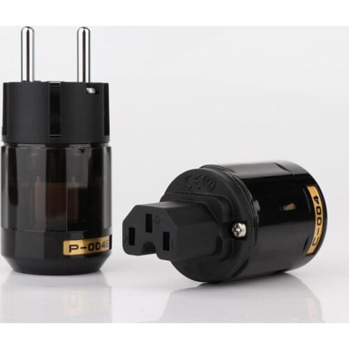 P004E+C004 EUR AC Power plug Schuko plug IEC Connector HIFI Mains Power Plug 10Pairs
