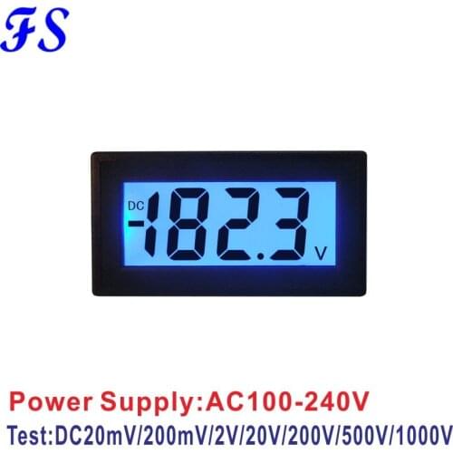YB5135DB AC 220V DC Voltmeter LCD Digital Voltage Meter 20mV 200mV 2V 20V 200V 500V 1000V Measure Positive Negative