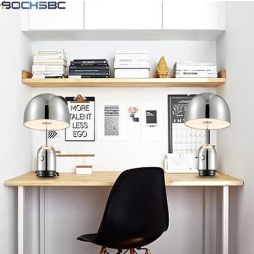BOCHSBC Mushroom Lampshade Design Table Lamps for Living Room Study Bedroom Bedside Lights Fixtuyres Nordic Modern Desk Light