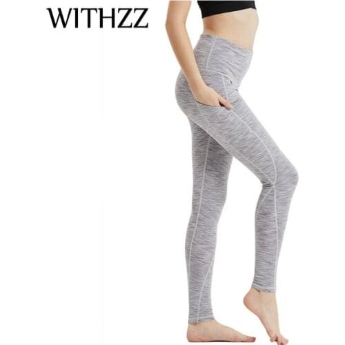 WITHZZ Elastic Leggings Pockets Women Leggins For Fitness Legins Workout Jeggings Sporting Athleisure Sportleggings Pants