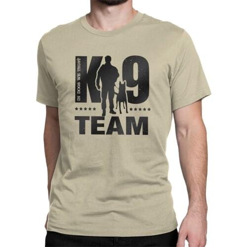 K9 Team K9 Unit Malinois T Shirts Men Pure Cotton Casual T-Shirt Round Collar Belgian Dog Tees Short Sleeve Clothes Graphic