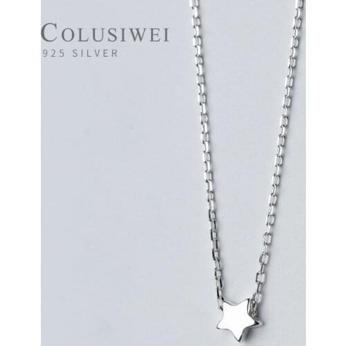 Colusiwei Genuine 925 Sterling Silver Cute Tiny Stars Choker Necklace for Women Simple Korea Style Jewelry Gift Fine Bijoux