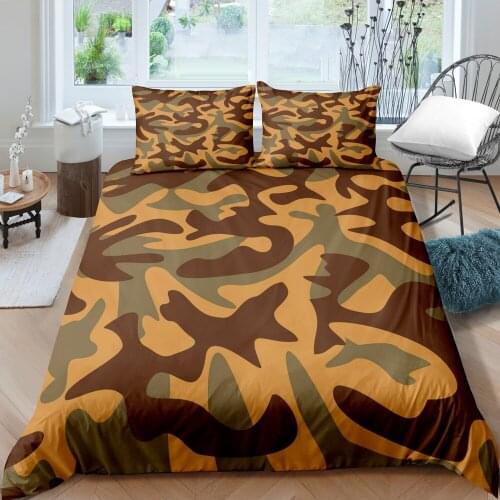 3D Print Duvet Cover Sets Dropshipping 2/3pcs (Single1Pillowcase) Cool Boy Girl Kid Adult Camouflage With Pillowcase NO1
