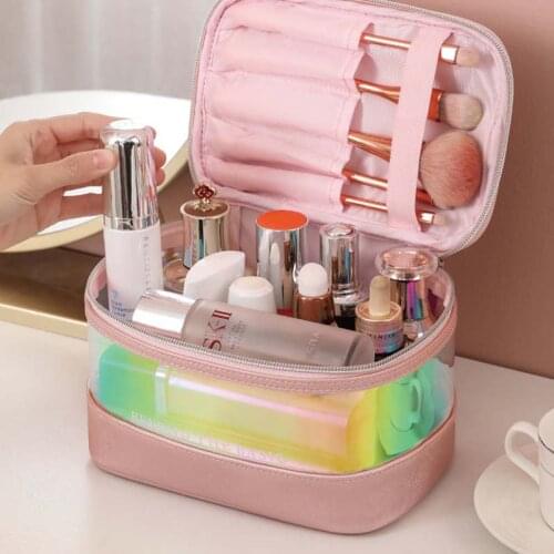 Cosmetic bag female portable large-capacity hand bag colorful laser tide business travel skin care product storage box wash bag