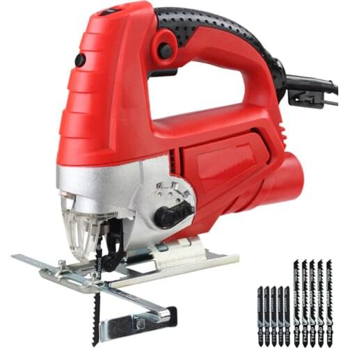 1080W Jig Saw Laser Guide 6 Variable Speed Electric Saw with 10 Pieces Blades, Metal Ruler, Allen Wrench Jigsaw Power Tools
