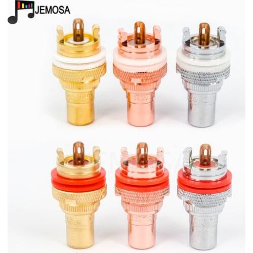 Copper CMC RCA Female Terminal Jack Socket insulation AV Audio Video Connector High Quality Socket Adapter