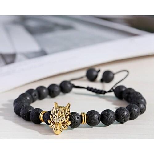 Fashion Volcanic Stone Bracelet For Men Bijoux Homme Classic Dragon Bracelet Demon Women Mens Jewelry Gift Woven Bracelets