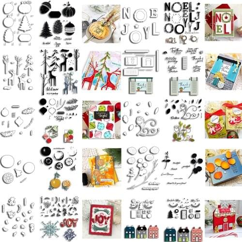 Stamp and Die Cut Sets New for 2021 for Christmas Die Card-Making Die Set Transparent Clear Silicone Stamp Cutting Dies Set