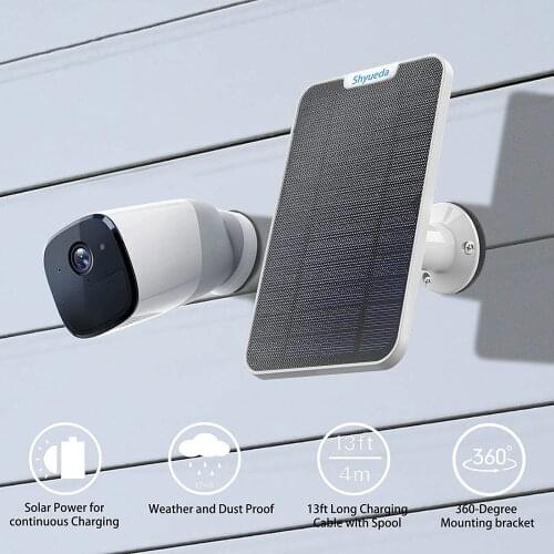 New 4W Solar Panel Compatible for Eufycam 2/2 Pro/2C/2C Pro/E ,IP65 Weatherproof ,13.1ft Power Cable(White