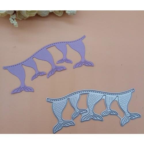 Mermaid Border Borderline 4 Fish Tail 2018 New Cutting Dies Scrapbooking Dies Metal Embossing Stamps and die for Card Making DIY