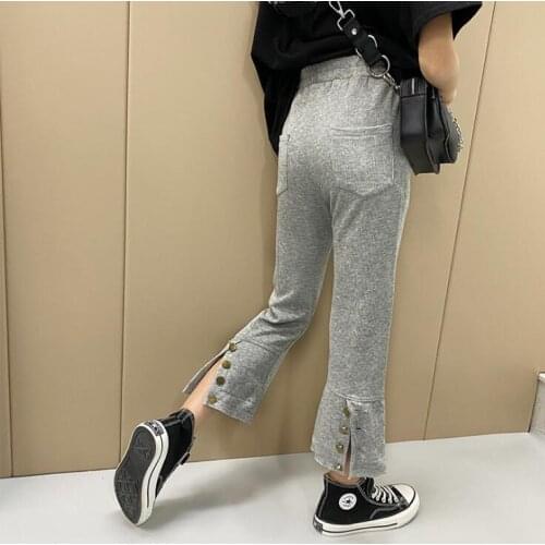2021 new wholesale girls long pants spring cotton fashion girls pants 6-11t A528