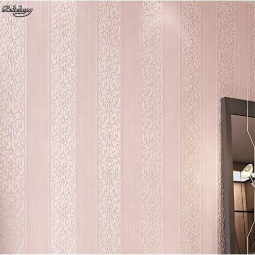 Beibehang Non-woven three-dimensional striped wallpaper modern European-style living room bedroom TV background