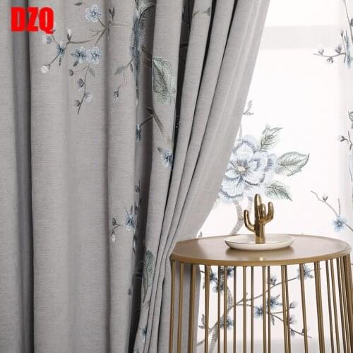 Chinese Style Single-sided Cashmere Embroidered Bedroom Curtain Fabric Product Customization Curtain for Living Room