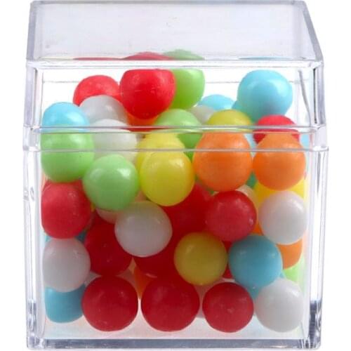 Clear Acrylic 5 Sided Jewelry Display Storage Box Case Square Cube Props Box