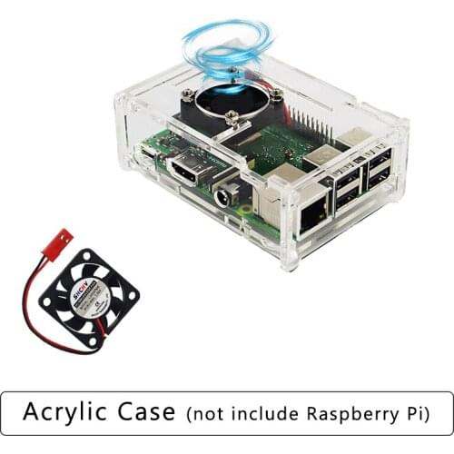 Raspberry Pi 3 Model B+ Acrylic Case Transprent Box + CPU Cooling Fan compatible for Raspberry Pi 3 Model B / B