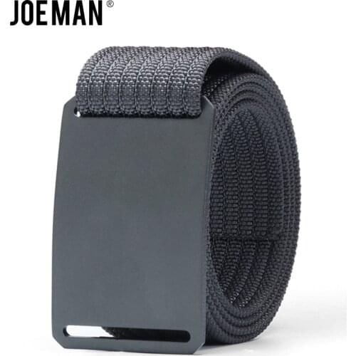 Luxury Leather Belt Men Aluminum Buckle Grey Belts Canvas Tactical Waist Belt 4.0CM Nylon Webbing Cinturon Hombre