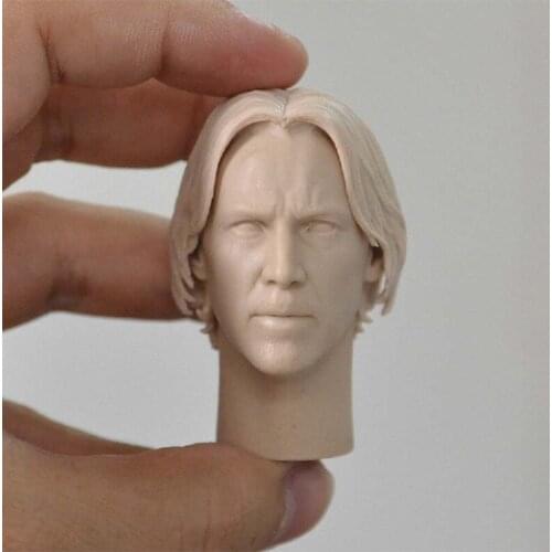 Blank 1/6 Scale Detachable Keanu Reeves Head Sculpt Unpainted Fit 12" Figure