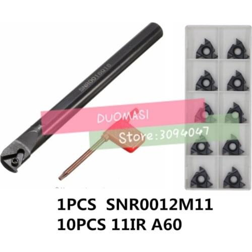 SNR0012M11 CNC Internal thread Turning tool 1pcs + 11 IR A60 10pcs 11pcs/set CNC Internal thread Carbide insert
