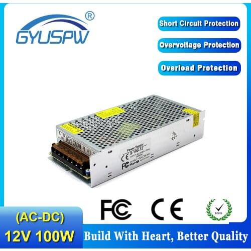 Single Output Switching LED Power Supply 12V 8.3A 100W AC100-240V to DC12V Led Driver Adapter For Led Strips Light CNC CCTV