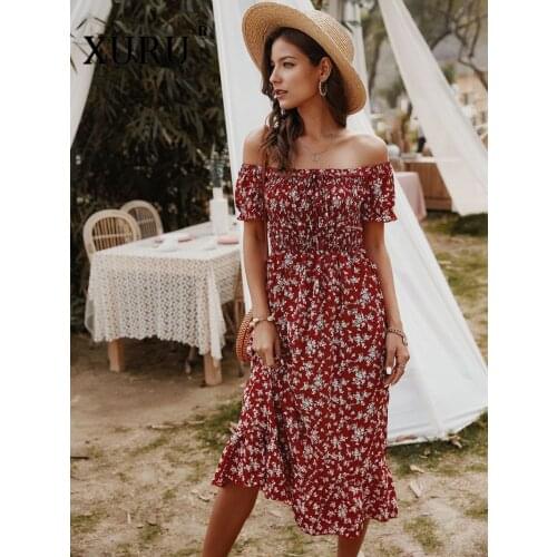 XURU Original Design Womens Printed Dress 2020 Summer Bohemian New Womens Dress