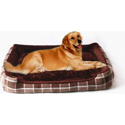 Winter Warm Kennel For Large Medium Dog Soft Fleece Nest Waterproof Puppy Cushion Plaid Cat Bed Sofa House Dogs Bed Mat House