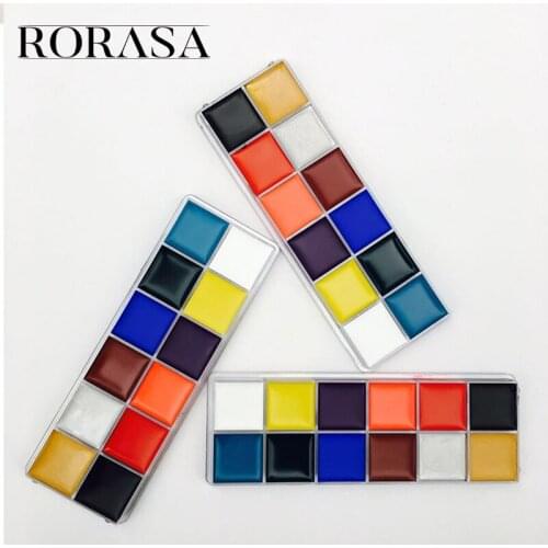 1 Set 12 Colors Body Paint Palette Flash Tattoo Face Art Oil Painting Halloween Party Fancy Dress Beauty Cosmetics Makeup Tools