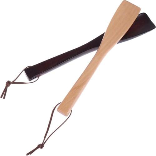 1PCS 25 cm Unisex Wood Shoe Horn Professional Long Handle Shoe Horns Spoon Shape Shoehorn Shoe Flexible Sturdy Slip