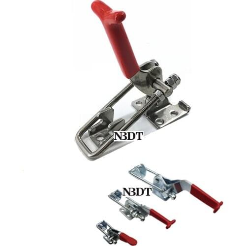 2Pcs Iron Zinc-plated 304 Stainless Steel Adjustable Toggle Hasp Fastener, Latch Catch Hasps Trailer Toolbox Industrial