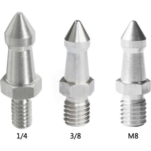 2PCS Stainless Steel Tripod Spikes 3/8 1/4 M8 Camera Spike Monopod Foot Screw