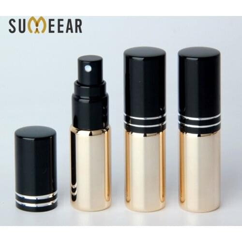 20 Pieces/Lot 5ml Portable Mini Aluminum Perfume Atomizer UV Glass Refillable Dispenser Spray Bottles Cosmetic Containers