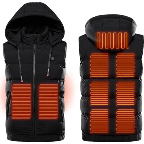 2020 Heating Vest Washable Usb Charging Nine Places Heating Warm Vest With hatControl Temperature Outdoor Camping Hiking Golf