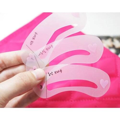 3 Pcs New Eyebrow Stencil Tool Makeup Eyebrow Template Shaper Makeup Tool Great Beatuy Tool For Making Your Own Eyebrows Style