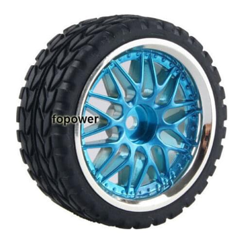 4pc 1/10 On-Road Car Tires 26*64MM plating Wheel Rim Rubber Tyre for HSP Tamiya HPI Kyosho Sakura 94122 94123 D3 D4 CS tt02 1006