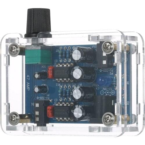 47 Amp DIY NE5532 Hi-Fi Headphone Amplifier Kit with Transparent Housing DC9V-18V with good sound quality